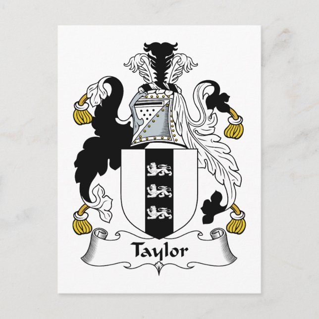 Cartão Postal Taylor Family Crest (Frente)