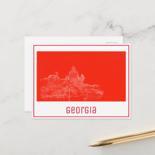 Cartão Postal Tbilisi Geórgia Paisagem Urbana Esboço de Arquitet