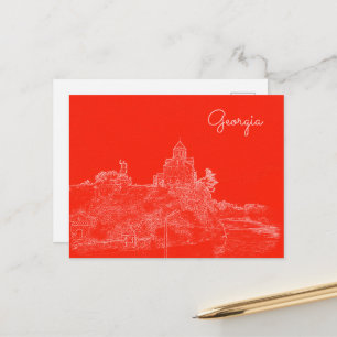 Cartão Postal Tbilisi Geórgia Paisagem Urbana Esboço de Arquitet