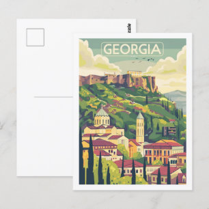 Cartão Postal Tbilisi Georgia Vintage Familiar Viagem