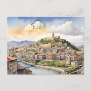 Cartão Postal Tbilisi watercolor art