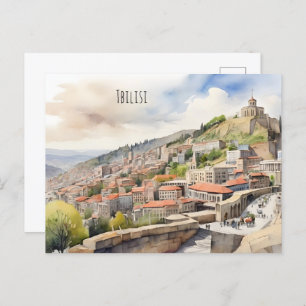 Cartão Postal Tbilisi watercolor art