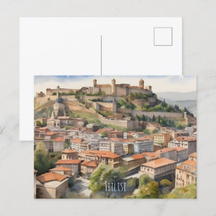 Cartão Postal Tbilisi watercolor art