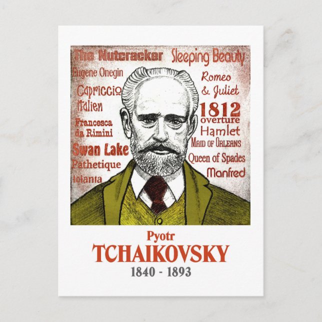 Cartão postal Tchaikovsky (Frente)