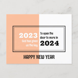 Cartão Postal Tchau 2023 Olá 2024 Feliz Ano Novo