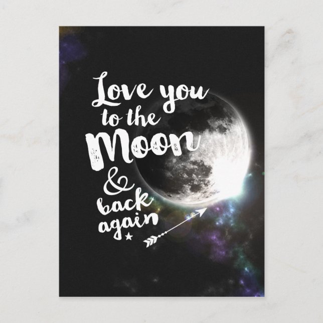 Cartão Postal Te amo na Lua e de volta... (Frente)