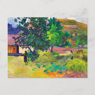 Cartão Postal Te Fare, A Casa arte paisagística por Paul Gauguin