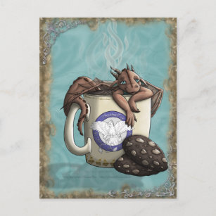 Cartão Postal [Tea Cup Dragon] Mocha