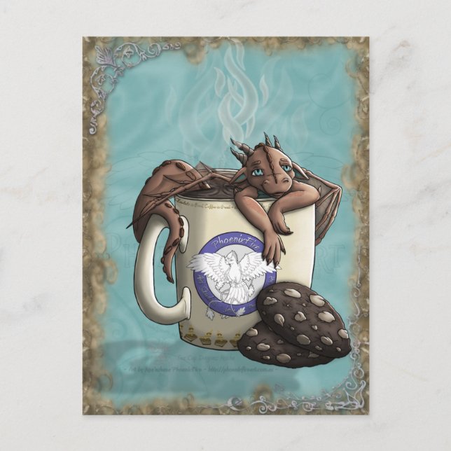 Cartão Postal [Tea Cup Dragon] Mocha (Frente)