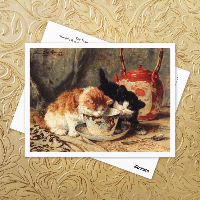 Cartão Postal Tea Time Kittens Henriëtte Ronner-Knip (Criador carregado)