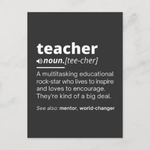 Cartão Postal Teacher Definition - Funny Teaching School Teacher