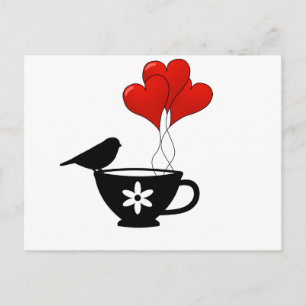 Cartão Postal Teacup of Hearts