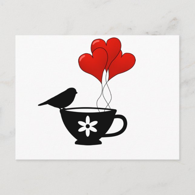 Cartão Postal Teacup of Hearts (Frente)