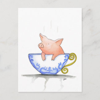 Cartão Postal Teacup Pig Impressão