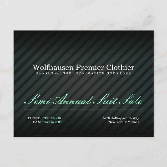 Cartão postal Teal Armani Suit Promo (Frente)