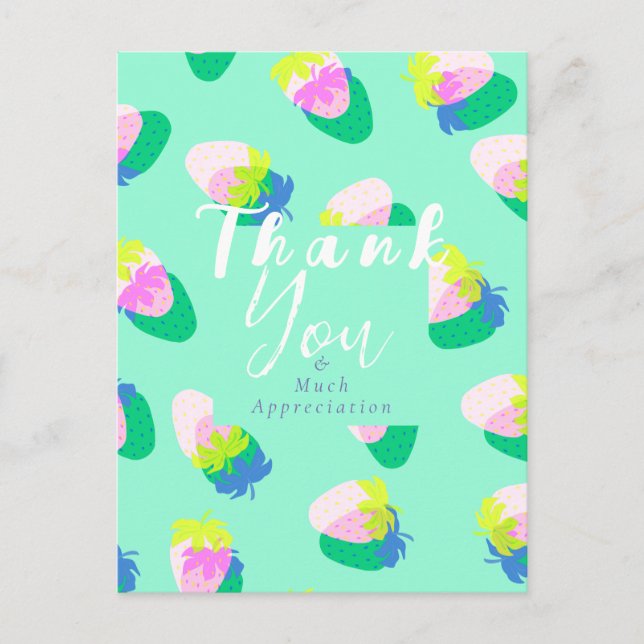 Cartão Postal Teal de Morango (Frente)