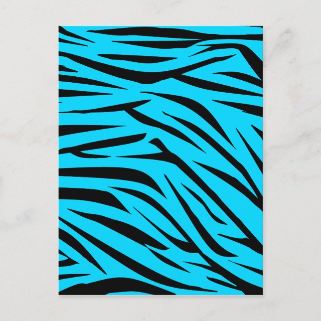 Cartão Postal Teal e Black Zebra Stripes (Frente)