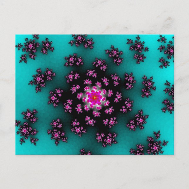 Cartão Postal Teal Floral Sprinkles (Frente)