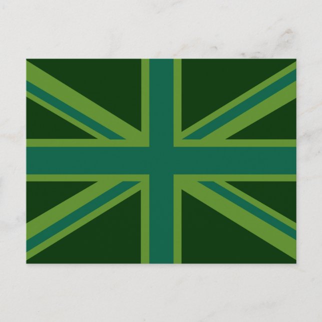 Cartão Postal Teal Green Union Jack Decor (Frente)