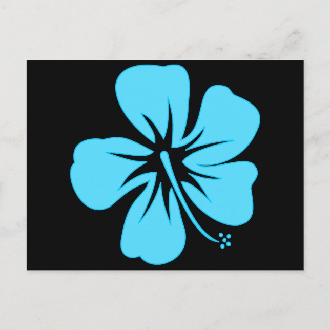 Cartão Postal Teal Hibiscus (Frente)