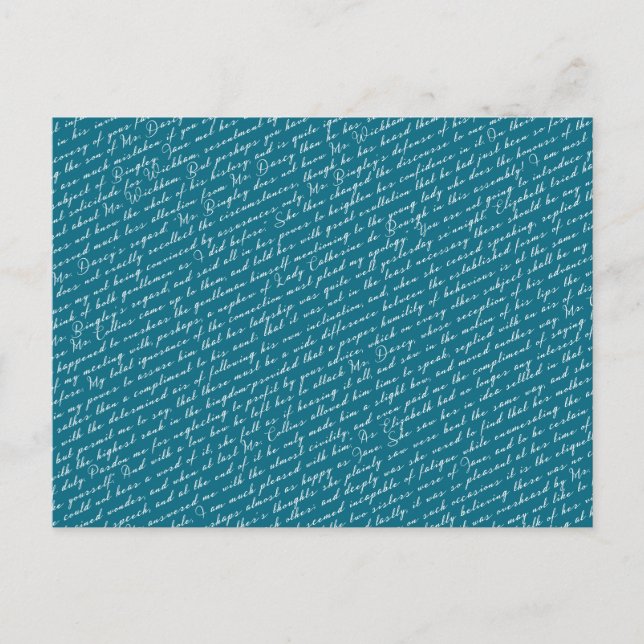 Cartão Postal Teal Jane Austen Preconceito de Orgulho Dutch Ball (Frente)