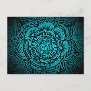 Cartão postal Teal Mandala