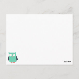 Cartão Postal Teal Whimsical Owl