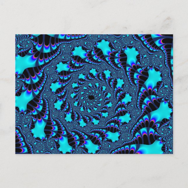 Cartão Postal Teal Whirlpool Spiral (Frente)
