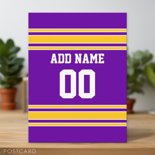 Cartão Postal Team Jersey com nome e número personalizados (Custom Postcard)