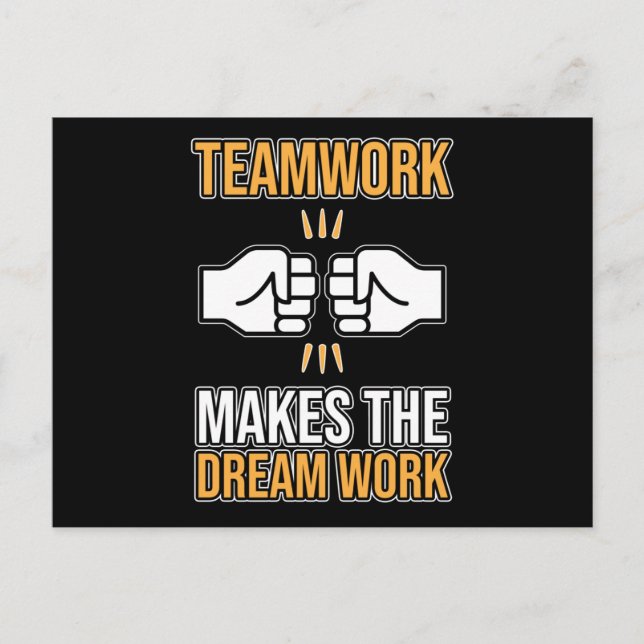 Cartão Postal Team Work Makes Dream Work Employee Appreciation G (Frente)