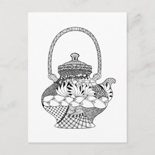 Cartão Postal Teapot Doodle