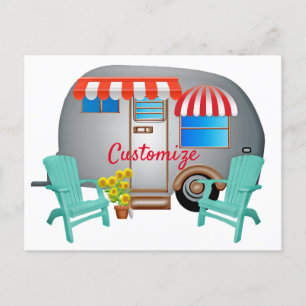 Cartão Postal Teardrop Caravan Camper Thunder_Cove