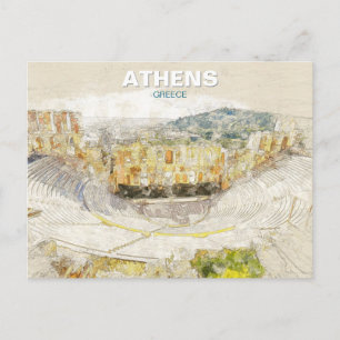 Cartão Postal Teatro Antigo de Atenas Grécia