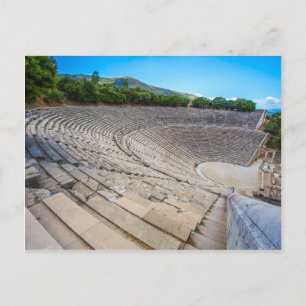 Cartão Postal teatro antigo em Epidaurus, Argolis, piscina