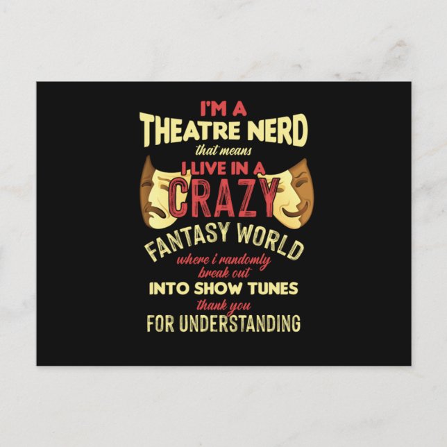 Cartão Postal Teatro Ator Atriz Teatro Palco Musical A (Frente)