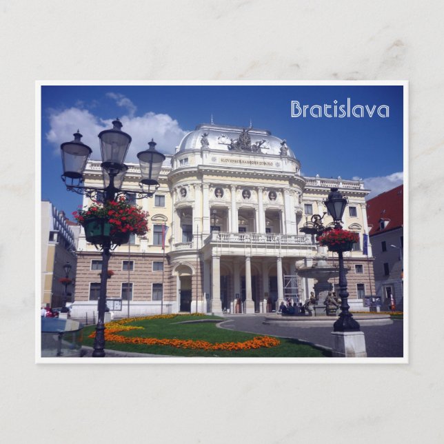 Cartão Postal teatro bratislava eslovacquia (Frente)
