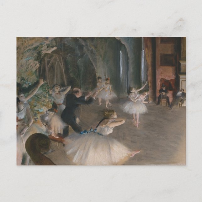 Cartão Postal Teatro de Bailarinas Ensaiando Edgar Degas (Frente)