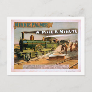 Cartão Postal Teatro de Comboios de Locomotiva "A Mile a Minuto"