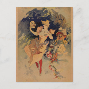 Cartão Postal Teatro de Comédia 1900 por Jules Chéret