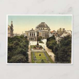 Cartão Postal Teatro e Promenade, Halle, Saxónia alemã, Germa