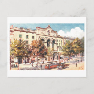 Cartão Postal Teatro Principal Antigo, Barcelona, Espanha