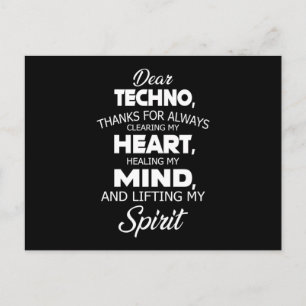 Cartão Postal Techno Music DJ Eletro Rave Festival Gift Idea