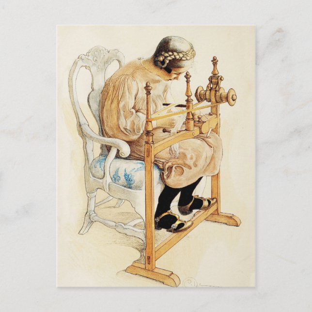 Cartão Postal Tecido de Menina Sueca (Frente)