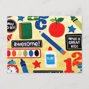 Cartão Postal Tecido dos Dias Escolares