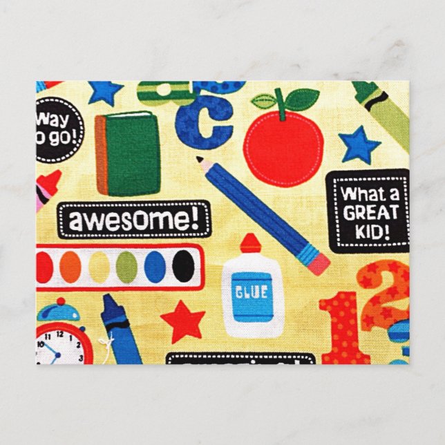 Cartão Postal Tecido dos Dias Escolares (Frente)