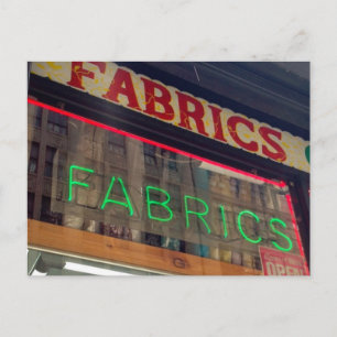 Cartão Postal Tecido Store Neon Sign Garment District New York