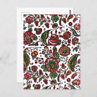 Cartão Postal Tecido Vintage Indian Cotton Chintz