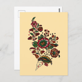 Cartão Postal Tecido Vintage Indian Cotton Chintz