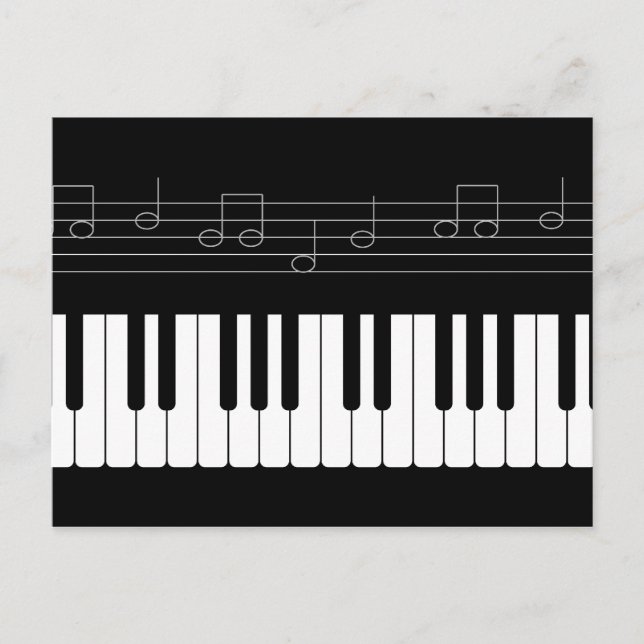 Cartão Postal Teclado de piano (Frente)