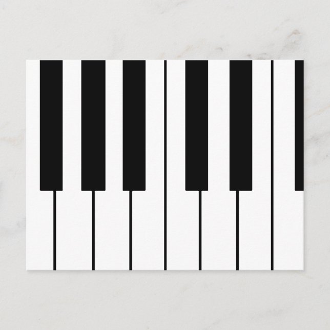 Cartão Postal teclas de Piano com tema musical (Frente)